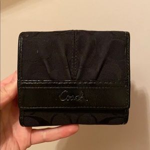 Coach black monogram wallet